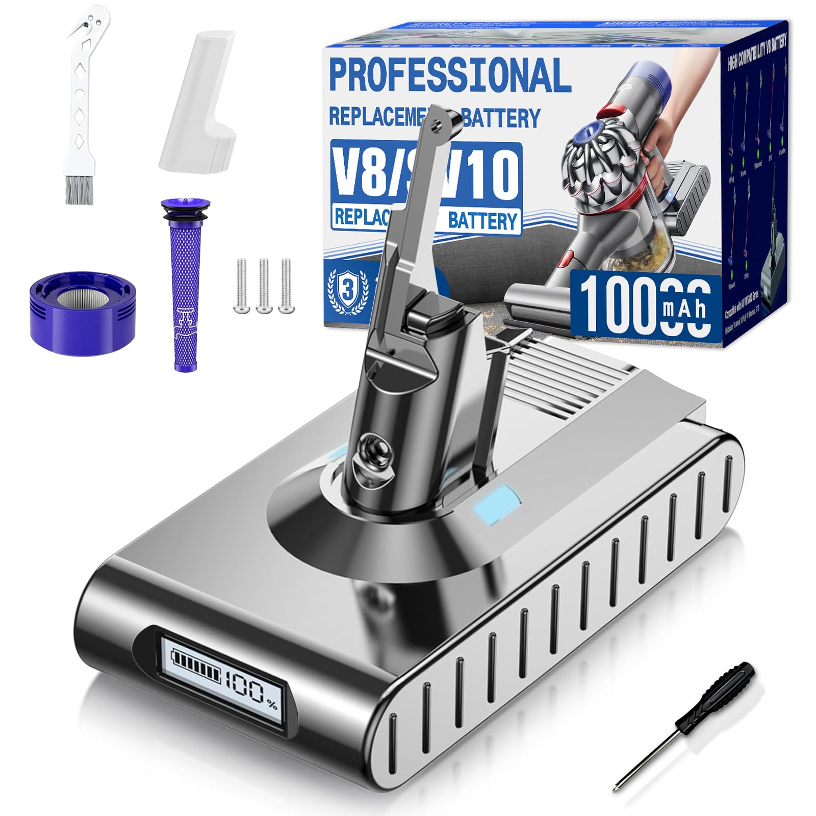 dyson × マキタ18v BT v8 SV10 Amazon.com: 10000mAh High Capacity 21.6V for Dyson V8 SV10 Battery